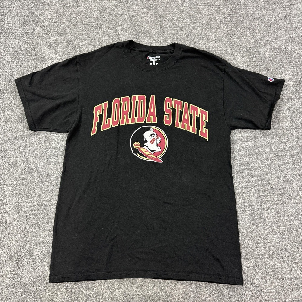 Florida State Seminoles Shirt Mens Medium Black NCAA Football Champion Tee